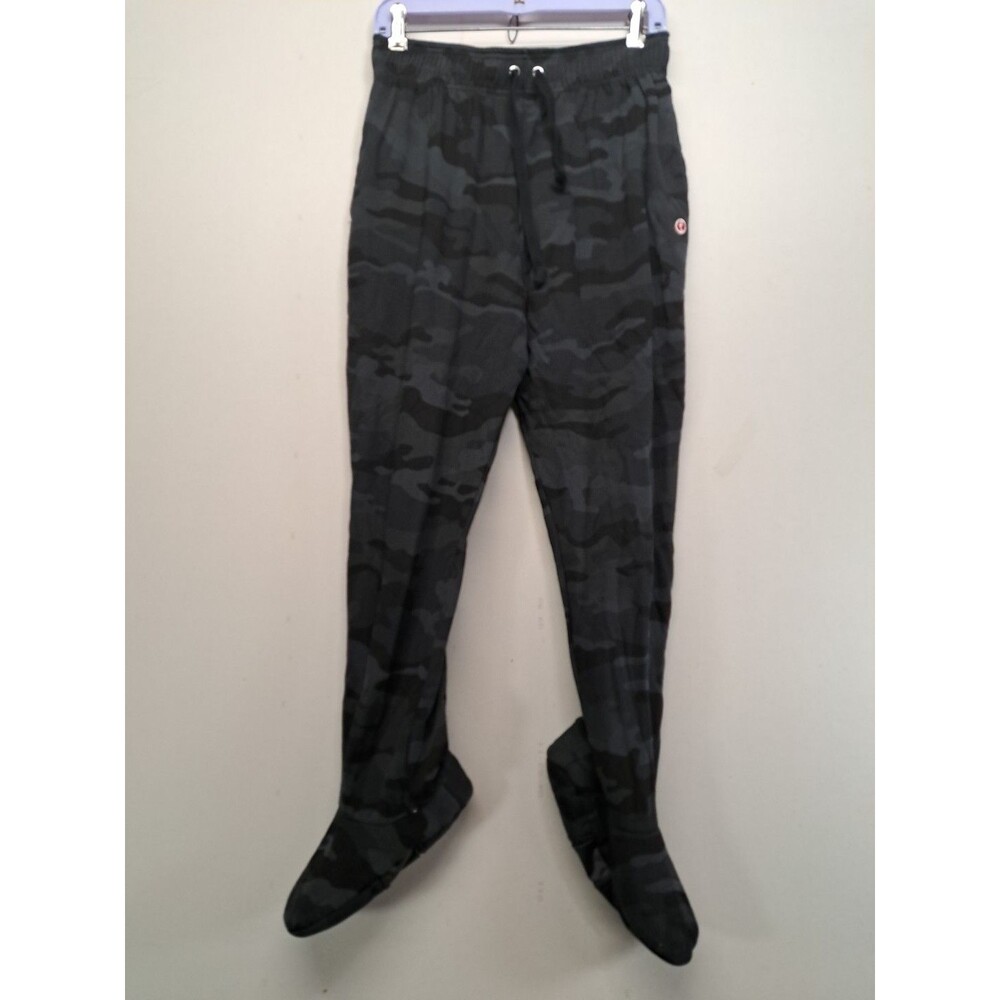 Feejays Adult Medium M Footed Sweatpants Pajama Pants Sherpa Feet Gray